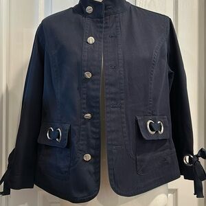 Christopher & Banks navy blue 3/4 sleeve jacket